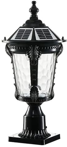 Arnusa Solar Sockelleuchte schwarz Aluminium Glas Außenleuchte kabellos mit Fernbedienung Gartenleuchte Wegeleuchte Solarlampe Solarleuchte Gartenbeleuchtung 50 x 24 cm