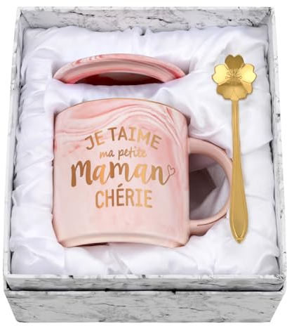 Joymaking Cadeau Maman, Cadeaux de Fête des Mères Cadeaux d'anniversaire pour mamans, cadeau Anniversaire Mamans Tasse à Café en Céramique Marb, Maman CHÉRIE Cadeau pour maman,Femme