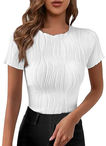 NNGOTD Women's Long Sleeve Tops Workout Tank Tops for Women with Built in Bra, Ribbed Knit Camisole Sports Shirts for Yoga Running Party Tops for Women UK Size 6 Blouse (White, L)
