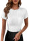 NNGOTD Women's Long Sleeve Tops Workout Tank Tops for Women with Built in Bra, Ribbed Knit Camisole Sports Shirts for Yoga Running Party Tops for Women UK Size 6 Blouse (White, L)