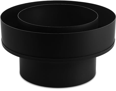 LANZZAS Tubo aislado de doble pared para estufa, salida de humos, doble pared a una sola pared, diámetro 150/215 mm, color: negro