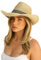 Women's Straw Cowboy Cowgirl Hat, Adjustable One Size, Packable & Crush Proof,Aztec Style Headband, Faux Leather Bow Tie Tassel