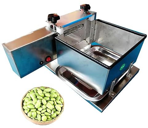 CHANGLKJ Pelador De Edamame Semiautomático, Pelador De Guisantes Eléctrico De 15 W, Distancia De Rodillos Ajustable Y Batería De 24 V, Ahorro De Energía, para Mercado De Verduras, Camping