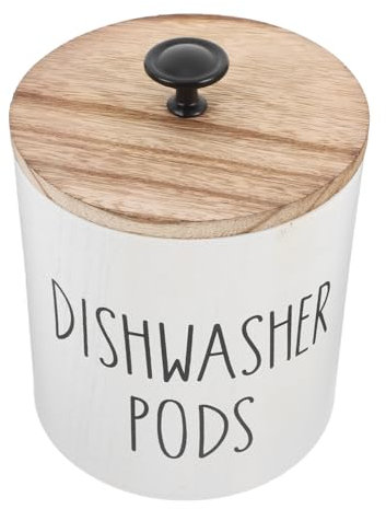 TOPBATHY Boîte De Rangement Pour Dosettes De Lave-vaisselle Couvercle Rond Esthétique Naturel Pour Les Perles Parfumées De Maison