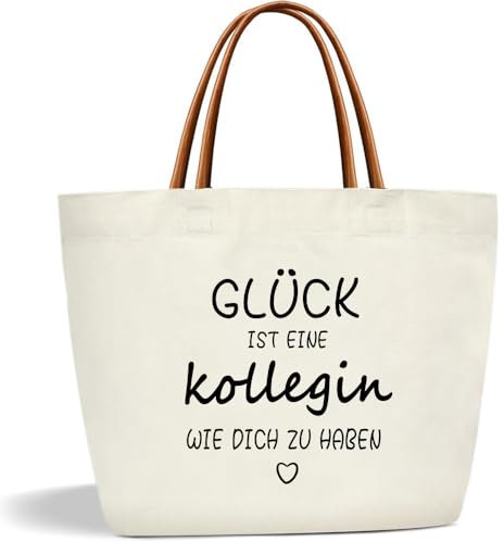 Canvas Tote Bag Geschenk für Kollegin, Arbeitskollegin Geschenk Baumwolle Einkaufstasche als Dankesgeschenk, Kollegin Shopper Bag, Geschenk für Kollege zum Abschied, Geburtstag, Weihnachten