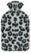 Meown 2L Hot Water Bottle with Fleece Cover, Leakproof Hot Water Bag & Natural Rubber Bottle for Period Cramps, Neck, Back Pain, Reusable Cold & Heat Therapy, Winter Bed Warmer(Grey Black Print Cover)