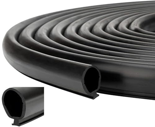 Inscrip Junta deslizante secundaria para autocaravana, junta de goma universal para puerta de coche, junta de goma de repuesto para caravana, remolque, sistema Slideout, #018-338-BLK, negro (6M)