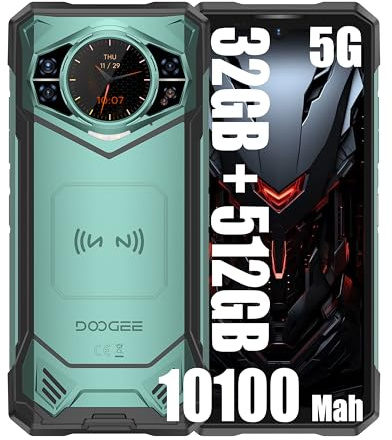 DOOGEE S200X 5G Móviles, 32GB + 512GB, 10100mAh/33W, 4G Robusto, 100MP + 20MP (Visión Nocturna) + 20MP, Android 14 6.72 Pulgada AMOLED FHD+ Smartphones Libres Verde