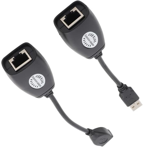 USB 2.0 to RJ45 Adapter for Cat5/RJ45/Cat6 Patch Cord, Ethernet Extension Extender Network Adapter for USB Cameras, Printers, Web Cameras, Keyboard