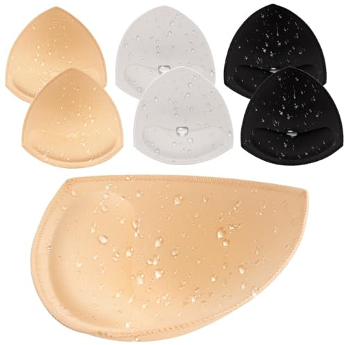 Nimiah Waterproof Swimsuit Bra Inserts Pads Removable Bathing Suit Insert 3 Pairs Bikini Push up Inserts for Women