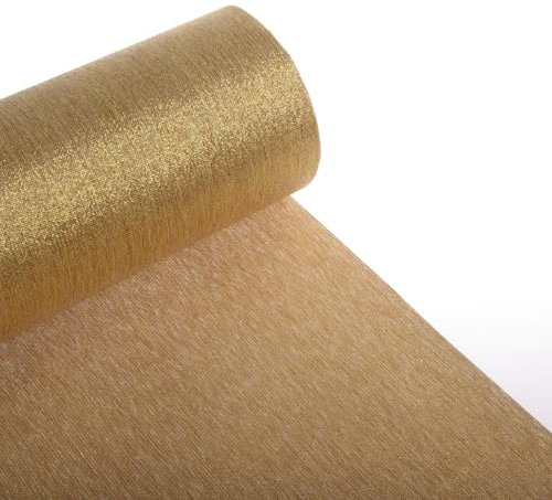 Shabby Chic Deluxe DEKO AS Tischläufer mit feinem Lurexfaden 700200 und 700300 (41 Dunkelgold, 300 mm)