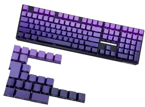 YiQinzcxg 134 Purplee Gradienten Originalhöhe Keycaps Seitdruck Hinterbeleuchteter Farbstoff Sublimationschlüsselcap Für Mechanische Tastaturen