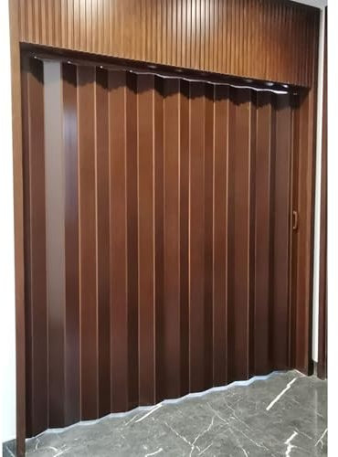 Puerta Plegable Corredera Puerta De Acordeón De PVC, Puertas Plegables Interiores Marrones Para Armario/lavadero/cocina, Separador De Ambientes 100 % Opaco Y Con Privacidad(H 82IN/208CM,W 28IN(71cm))