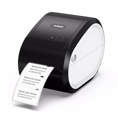 Aimo Etikettendrucker 650 Pro - Thermodrucker mit 300 DPI, Bluetooth, USB & LAN - Professioneller Etikettendrucker für PC & Mac - Druckt Etiketten bis 62 mm Breite