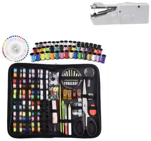 Professionelles Nähset (172 Zubehör) + Mini-Nähmaschine mit Zubehör, ideal für Anfänger und Erwachsene, Premium-Nähzubehör und Tragetasche