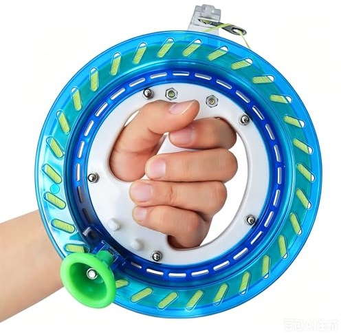 HONBO Bobina di corde per aquiloni per adulti e bambini, bobina con struttura portante, manico pieghevole, filo da 300 m, accessorio ideale per aquiloni (blu)
