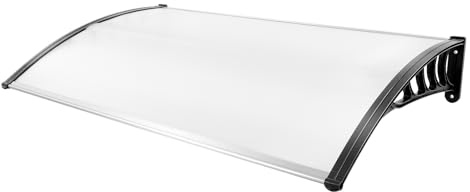 CLEADONG Vordach für Haustür, Aluminium-Vordach als Eingangsvordach, Überdachung Haustür aus Aluminium und Polycarbonat, Haustürvordach, Türdach für draußen Sonnenschutz Regenschutz
