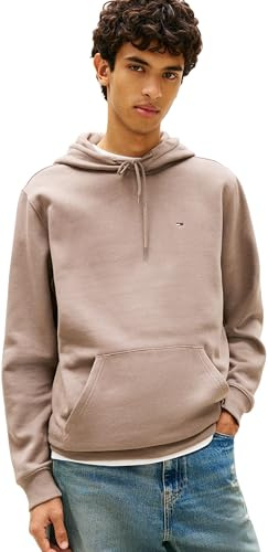 Tommy Jeans Herren Hoodie Regular Fit Flag Fleece mit Kapuze, Braun (Ivy Mink), XL