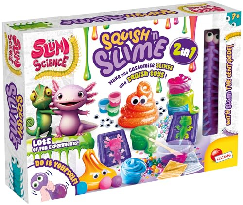 Lisciani - SLUMI SCIENCE – Squishy & Slime 2 in 1 – DIY Science Kit For Children Age 6+ – Creative Slime Set With Moulds & Decorations – Make Your Own Squishy Toy – Educational Sensory Activity Kit