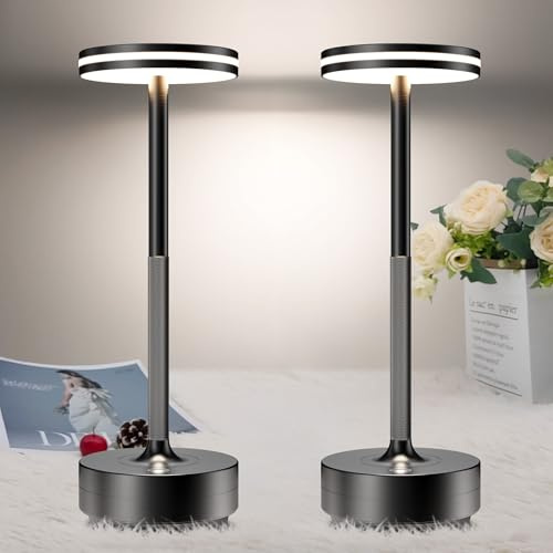 Lampada da Tavolo Senza Fili 2 Pezzi 5000mAh Ricaricabile LED,Ristorante