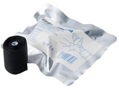Medicalcorner24 venda de escayola de fibra de vidrio negra, 10,5 cm × 3,6 m – vendaje sintético de soporte para primeros auxilios e inmovilización