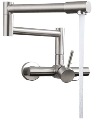 Küchenarmatur aus gebürstetem Edelstahl 304, Unterputz, Zweiloch-Einbauarmatur, 360° drehbar, klappbar, Warm- und Kaltwasser-Mischbatterie Auslaufsicheres Design