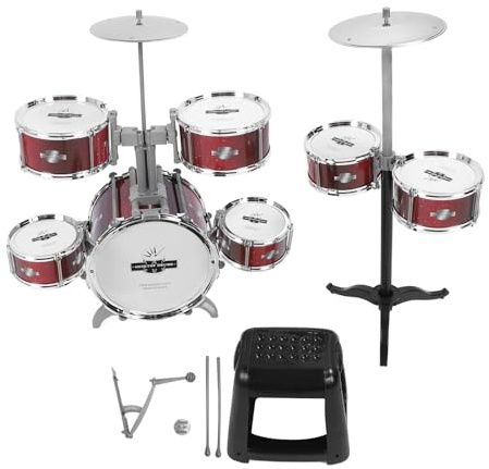TOPINCN Ensemble de Batterie pour Enfants pour Les Tout-Petits, Ensemble de Batterie de Jazz de Simulation, Jouet D'instrument de Musique pour L'interaction Parents-Enfants, Kit de