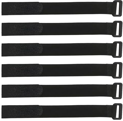 6PCS Straps 20x500mm, Reusable Nylon Cable Ties for Bike & Luggage | Heavy-duty with reinforced stitching, adjustable, secures helmets & cables for travel and outdoor use