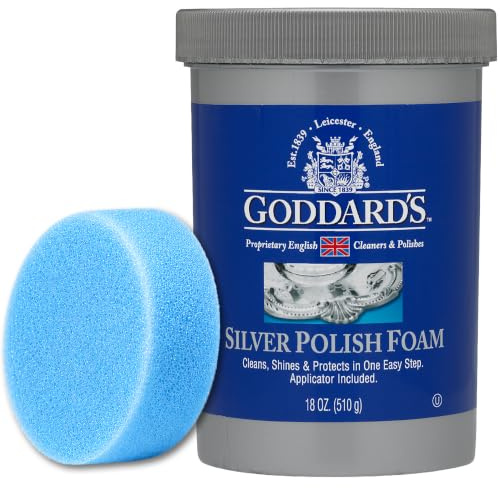 Goddard's Silver Polish Foam – 510 gram – Silver Cleaner & Tarnish Remover with Applicator – Cleans, Shines & Protects – Silverware, Jewelry, Antiques, Cutlery, Trays, Tea Sets and More
