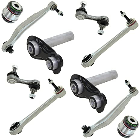 BESTPRICE 2x Querlenker Hinterachse unten, 2x Querlenker Hinterachse oben, 2x Integrallenker Hinterachse unten, 2x Koppelstange, 2x Hinterachslager Achsträger unten Kompatibel mit BMW 5er (E39)