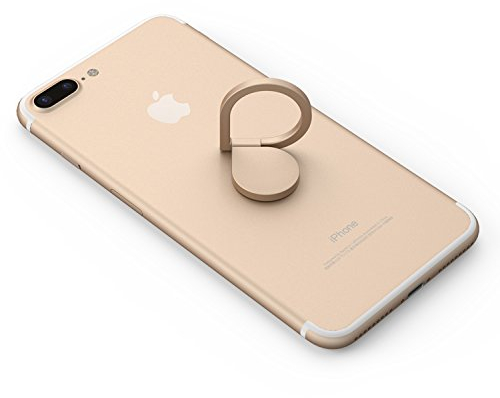 Kronya - 360 Grad drehbarer Smartphone Fingerhalter - Halter Halterung Ständer - Kompatibel mit Apple iPhone Samsung Galaxy - Modell MTKAB (Gold)