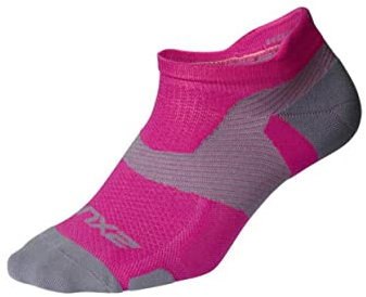 2XU Vectr Light Cushion No Show Socks, Magenta/Hellgrau, Größe S