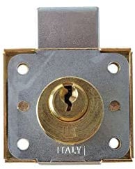 Serratura a catenaccio Meroni art. 2241 Ottone (30 mm, Ottone)
