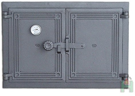 Sellon24® Backofentür Ofentür aus Gusseisen Kamintür Gußeisen Steinofentür Kacheltür H1106