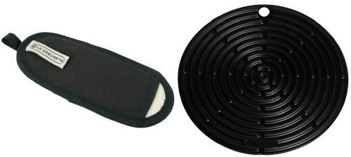 Le Creuset Textiles Handle Glove, Black + Silicone Cool Tool, 20.5 cm, Black