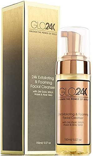 GLO24K Peeling- und Schaumreiniger mit 24 Karat Gold, Hamamelis und Aloe Vera