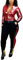 ThusFar Damen Sexy Pailletten Zweiteilige Outfits Taschen Glitzer Metallic Jacke und Hose Bodycon, Jogger Trainingsanzug Clubwear - Rot - XX-Large
