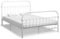vidaXL Bettgestell Klassisch Metallbett Bett Doppelbett Schlafzimmerbett Bettrahmen Lattenrost Ehebett Schlafzimmermöbel Weiß Metall 160x200cm