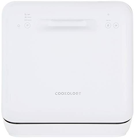 Cookology MCDW2 Small Portable Mini Table Top Dishwasher, 2 Place Settings, 3 Wash Cycles, Touch Control Buttons and ECO Friendly Mode - in White