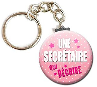 Porte Clés Chaînette 3,8 centimètre une Secrétaire qui déchire Idée Cadeau Accessoire Anniversaire Noël Remerciement Fête