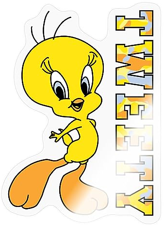 Spreadshirt Looney Tunes Tweety Camouflage Sticker, max. 10 x 10 cm, 10 x 10 cm, Transparent glänzend