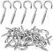 MOGADEE® 20 Stück Schraubhaken Edelstahl, Deckenhaken, Hakenschraube, Haken zum Schrauben, Einschraubhaken Robuste Becherhaken（M4-50mm）