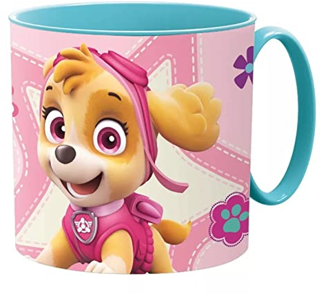 Kids Character Cute Mini Mug 265ML Drinking Re-Usable Plastic Cup Microwave Safe (Paw Patrol Nina Skye Girls)