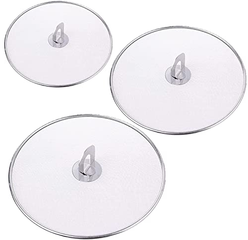 Spritzschutz, Edelstahl Spritzschutz Für Pfannen, Multifunktionale überkochschutz Pfannendeckel mit Klappgriff, Öl und Wasser Proofing Deckel für Küchen Bratpfanne(25cm, 29cm, 33cm)