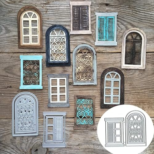 Stanzschablonen für Tür, Fenster, Bastelarbeiten, Vorlage, Tür, Fenster, Sammelalbum, Karten, Stanzschablonen für DIY, Prägung, Kartenherstellung, dekorative Papierschablonen, Scrapbooking