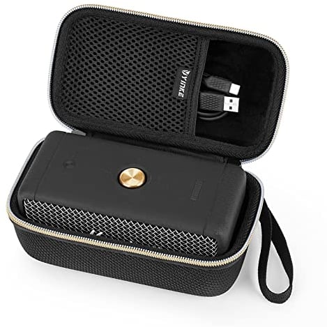 Yinke Case for Marshall Emberton Bluetooth Speaker, Hard Organizer Portable Carry Travel Cover Storage Bag (Black-Gold)