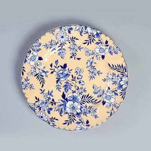 AILIFE Piatti in ceramica piatti classici britannici in porcellana con fiore piatto da 20 cm