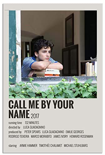 Call Me By Your Name Poster, Timothee Chalamet Merch, Leinwandkunst für Wohnzimmerdekoration, ästhetische Vintage-Poster und Drucke, Weltraum-Ästhetik, Fitnessstudio, ungerahmt 40.6x61 cm