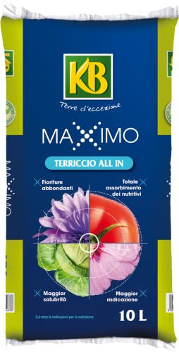 KB Maximo Terriccio con Zeolite e Alghe All In Per Piante In Vaso, Fiorite, Verdi, Ornamentali ed Eduli (70 LT)