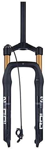 HIMALO Snowbike-Federgabel 26 X 4,0 Zoll Fat MTB Luftgabel 110 Mm Federweg 28,6 Mm Gerades Rohr E-Bike-Gabel QR 9 X 135 Mm Remote Lockout (Color : Gold)